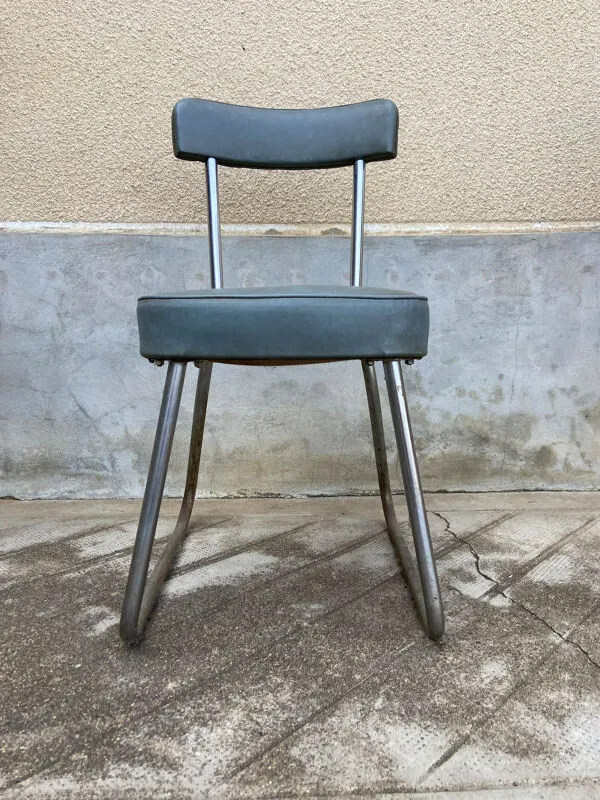 Illustration numéro 3 du produit Chaise de bureau industrielle bleu-gris