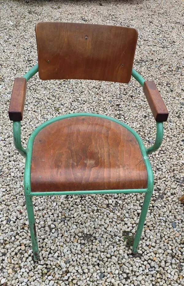 Illustration numéro 3 du produit Fauteuil d'instituteur en tube année 1950