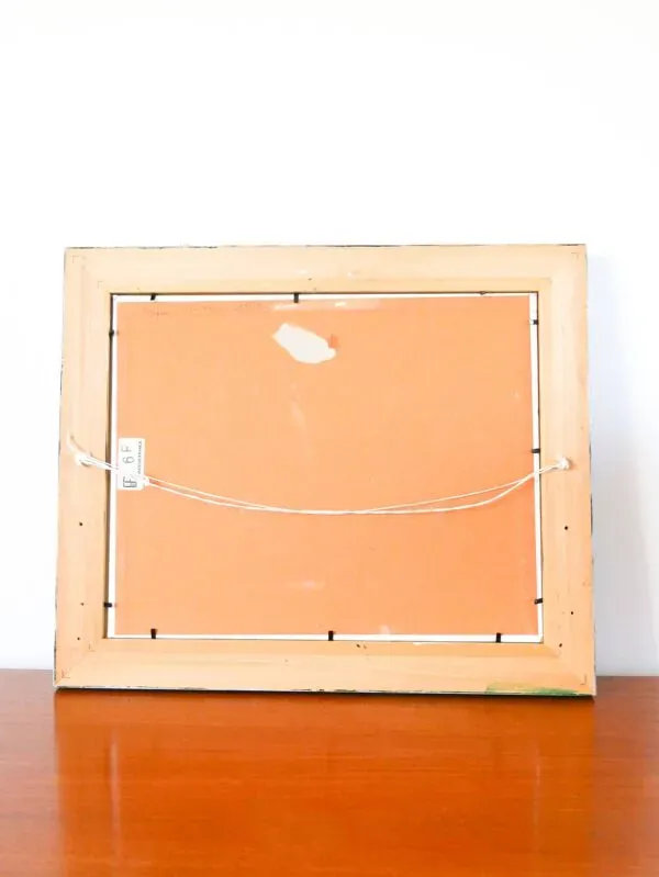 Illustration numéro 3 du produit Joli tableau, huile sur carton, nature morte d'après Cézanne, Vert Orange