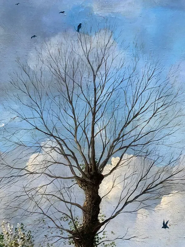 Illustration numéro 3 du produit Tableau Jean Paul Barré, HST ''La fin de l'hiver'' Paysage de Brière