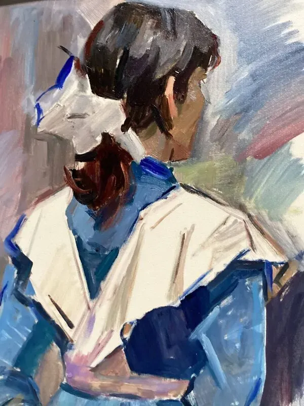 Illustration numéro 3 du produit Tableau Huile sur toile signé dimension : hauteur -57cm- largeur -41 cm-