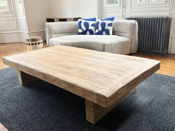 Illustration numéro 3 du produit Table Basse en chêne massif ancien - Storm 180 cm de long