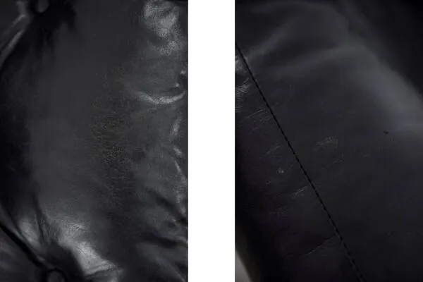 Illustration numéro 3 du produit Canapé en cuir noir et métal doré, Suède 1970