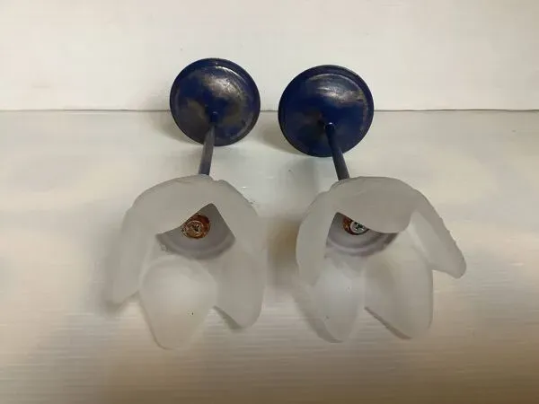 Illustration numéro 3 du produit Paire de bougeoirs fleurs verre métal