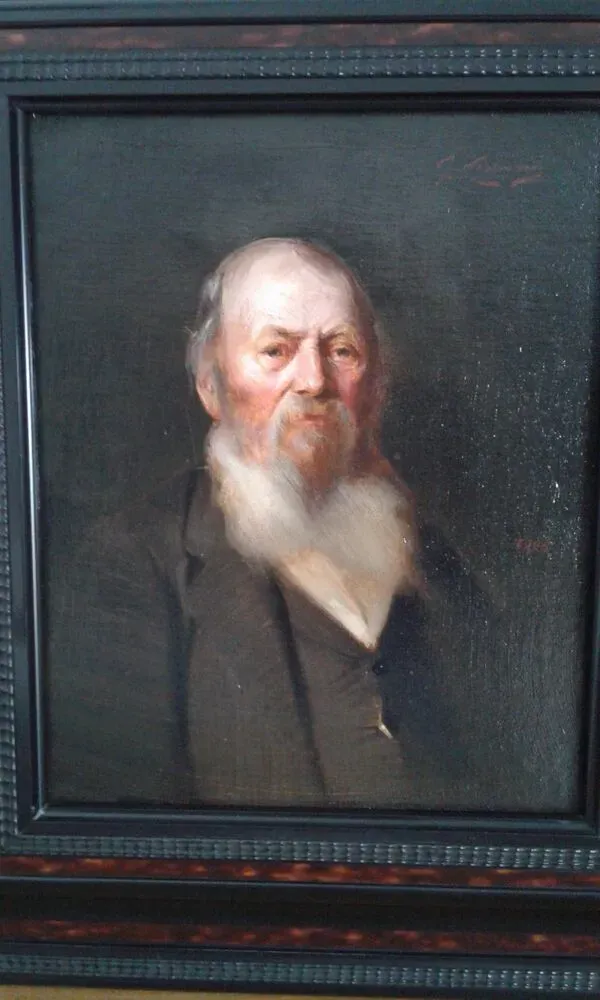 Illustration numéro 3 du produit Tableau Ancien huile sur toile, vieil homme XIXeme