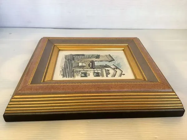 Illustration numéro 3 du produit Tableau aquarelle signée vue de village