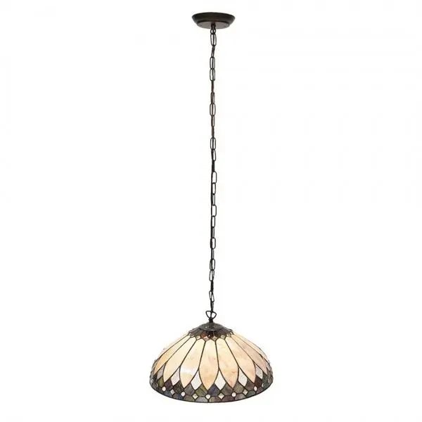 Illustration numéro 3 du produit Lampe à suspension Tiffany beige