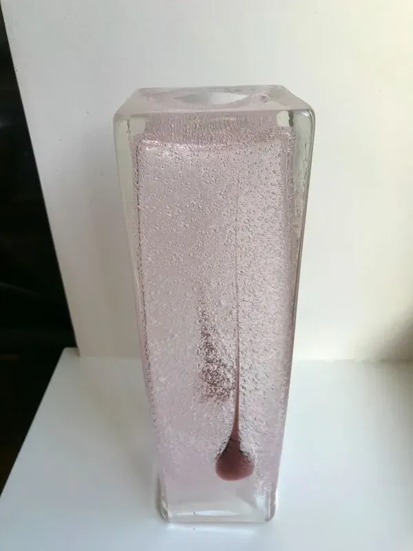 Illustration numéro 3 du produit vase en verre bullé soufflé rose et violet années 1960 1970