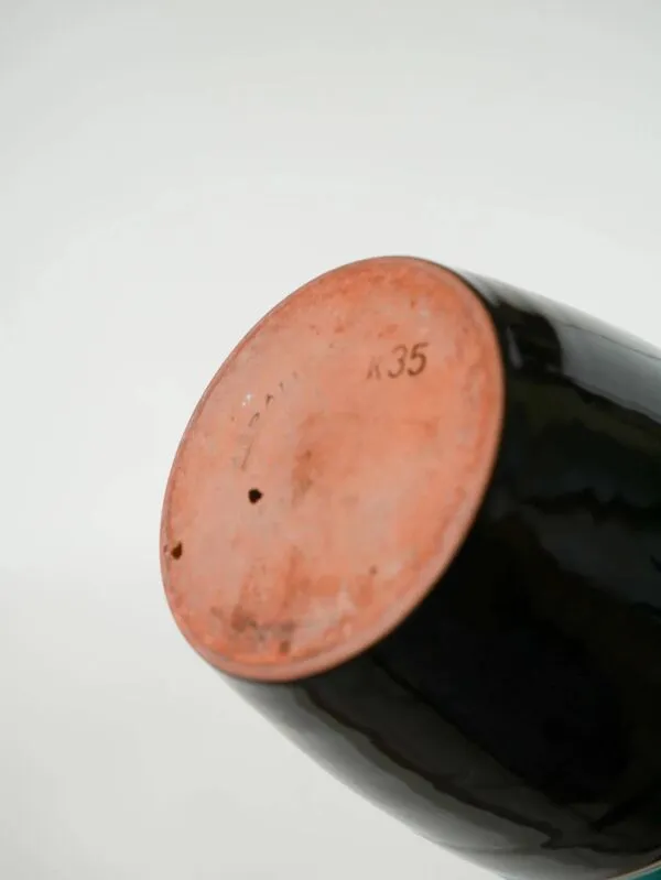 Illustration numéro 3 du produit Vase en céramique, bleu et marron, Keralit, Tchécoslovaquie, 1960