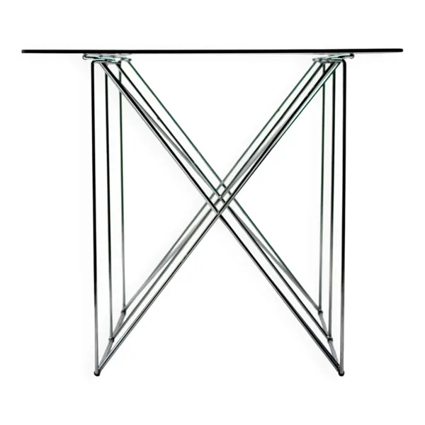 Illustration numéro 3 du produit Table de salle à manger pliante en verre fumé Max Sauze - Un chef-d'œuvre de design minimaliste