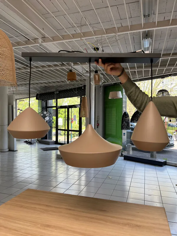 Illustration numéro 3 du produit Suspension en métal beige