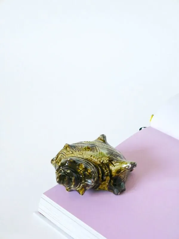 Illustration numéro 3 du produit Vide-poche / cendrier en barbotine modèle ''Coquillage'', 1970