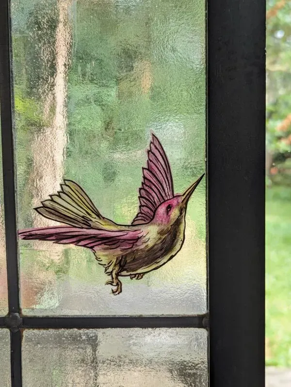 Illustration numéro 3 du produit Paire de vitraux Roses trémières