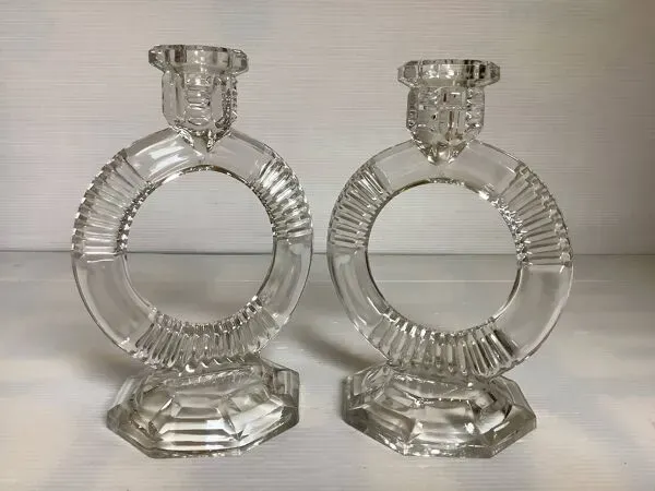 Illustration numéro 3 du produit Paire de bougeoirs Libochovice 1934 art déco