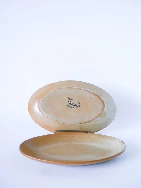 Illustration numéro 3 du produit Paire de petits plats ovals en grès, 1970