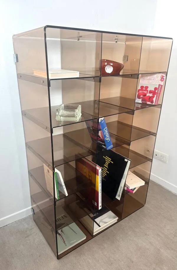 Illustration numéro 3 du produit Rare Bibliothèque 18 Casiers en Plexiglas Fumé - Michel Dimas