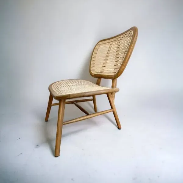 Illustration numéro 3 du produit Chaise longue rétro en rotin / fauteuil / siège unique