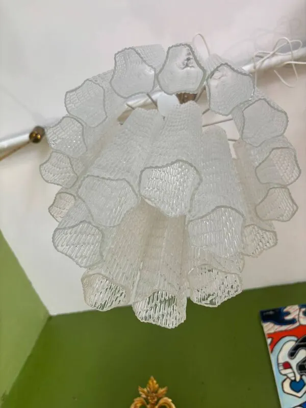 Illustration numéro 3 du produit Lustre Murano attribué à Toni Zuccheri – Venini – verre texturé – anné