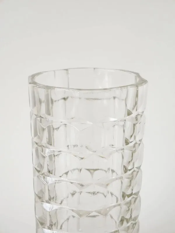 Illustration numéro 3 du produit Grand vase en verre pressé moulé, fabriqué en Italie, 1970