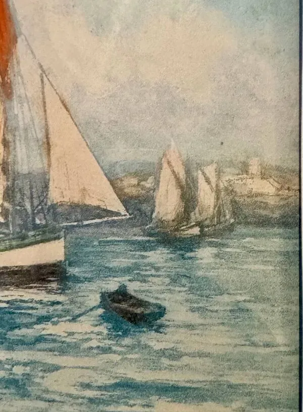 Illustration numéro 3 du produit Tableau ancien, Marine, signé et daté de 1900