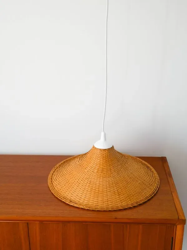 Illustration numéro 3 du produit Suspension en rotin / osier tissé beige, 1970