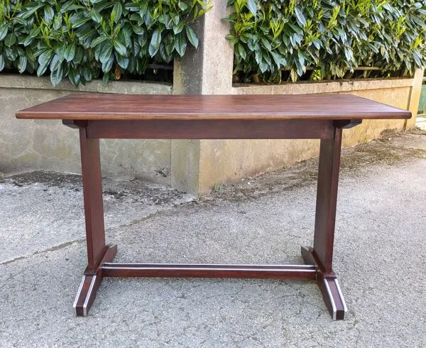 Illustration numéro 3 du produit Table de bistrot restaurée finition teck 1950