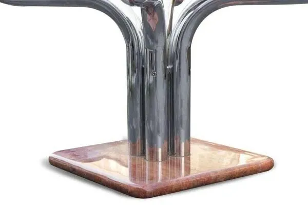Illustration numéro 3 du produit Table à manger guido faleschini chrome marbre verre funé 1970 italy