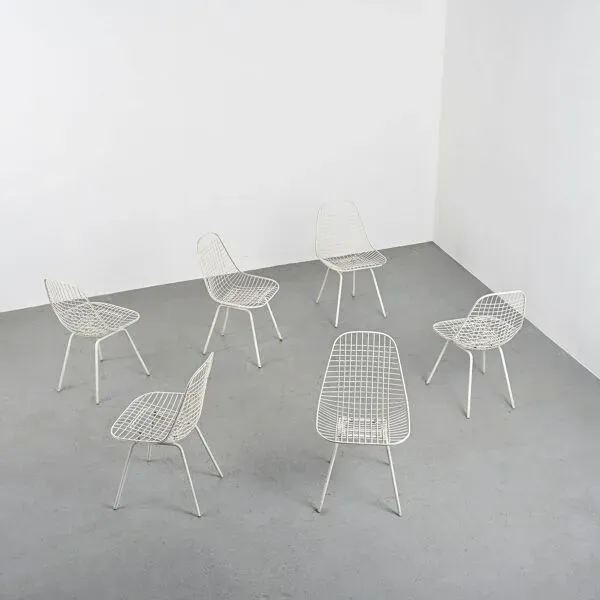 Illustration numéro 3 du produit Lot de 6 chaises ''Bikini'' de Charles & Ray Eames pour Herman Miller, 1951