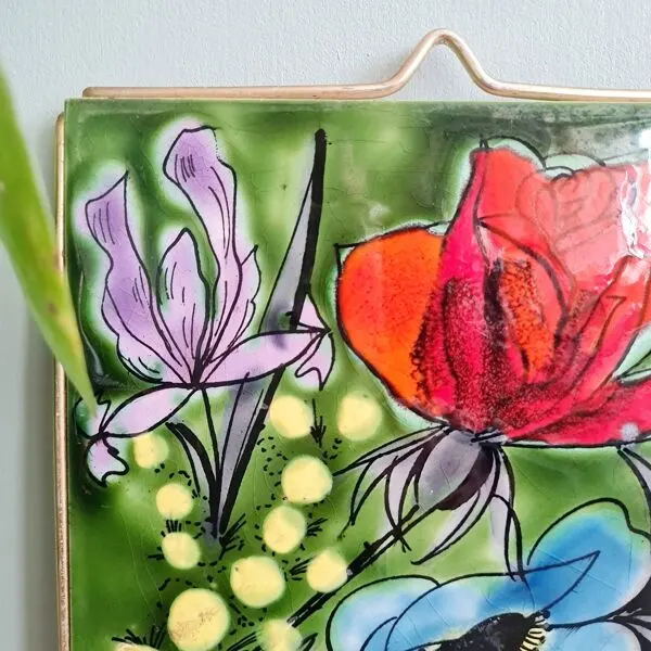 Illustration numéro 3 du produit Carreau de céramique vintage Vallauris - Décor Floral
