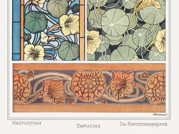 Illustration numéro 3 du produit Affiche “Capucine”, d’après une lithographie art nouveau de 1897