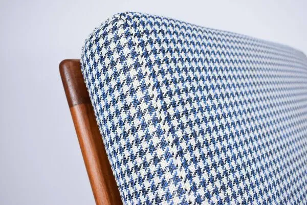 Illustration numéro 3 du produit Fauteuil scandinave original Stefan, entièrement restauré, icône des années 1960, pied de poule