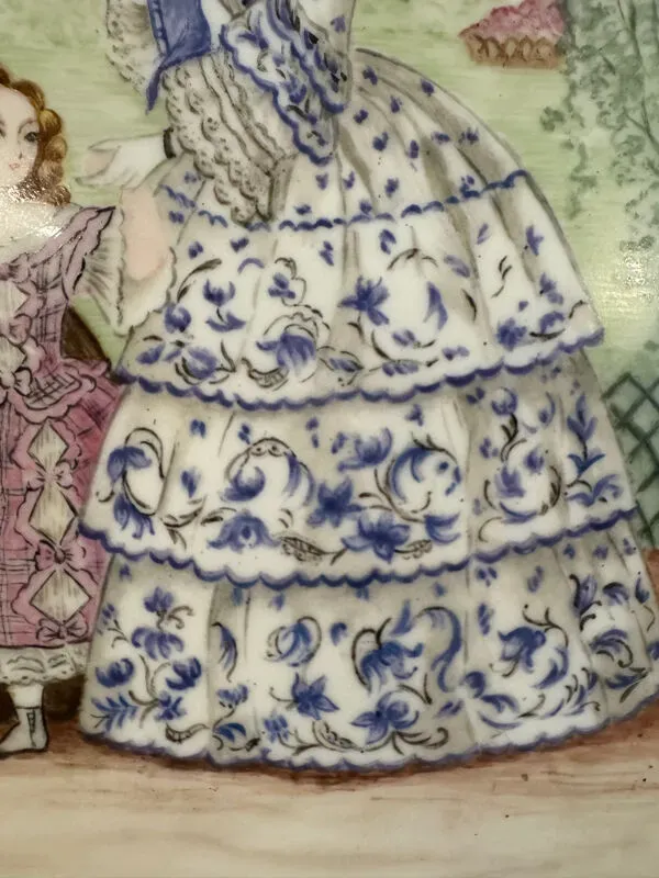 Illustration numéro 3 du produit Tableau ancien, les parisiennes, signé J Fallet