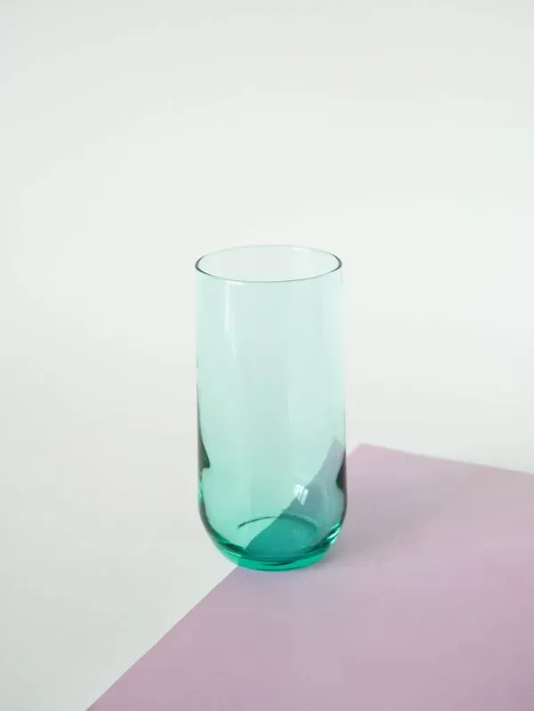 Illustration numéro 3 du produit Lot de 5 verres à eau Long Drink en verre vert, 1970