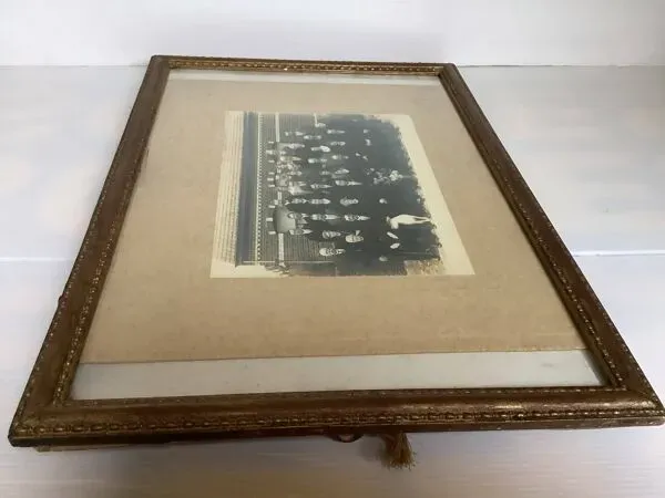 Illustration numéro 3 du produit Ancienne photographie de mariés avec un chien