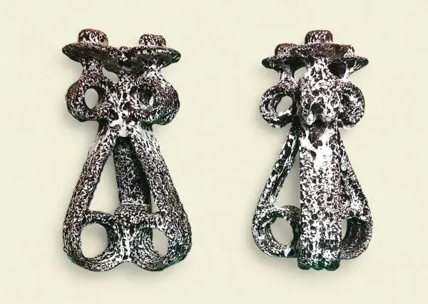 Illustration numéro 3 du produit Paire de Chandeliers à 3 feux, Marius Giuge, Vallauris, 1960