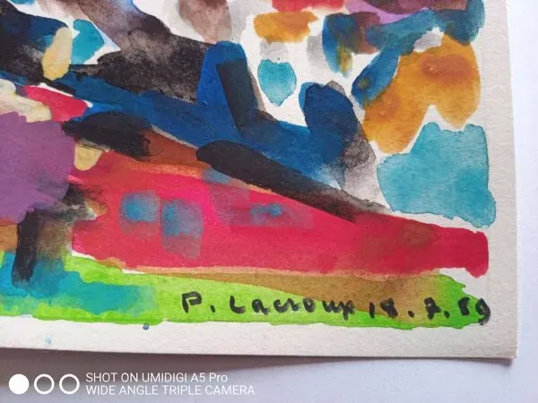 Illustration numéro 3 du produit pierre Lacroux (1909- 1993) Gouache sur papier 24 x 32 cm - de 1989 - (298)