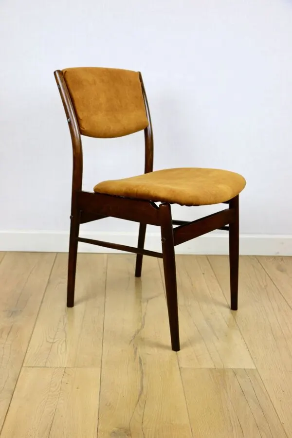 Illustration numéro 3 du produit Chaise courbée design vintage loft - kaki marron