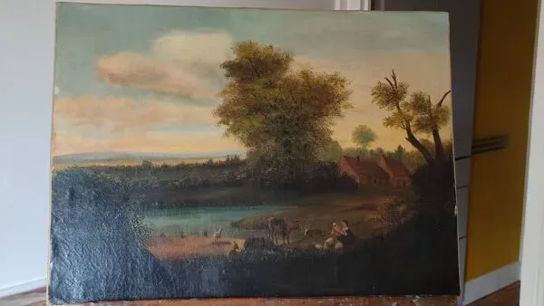 Illustration numéro 3 du produit École Hollandaise  du XIXe ''Paysage animé thème champêtre