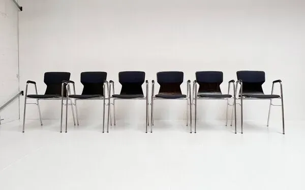 Illustration numéro 3 du produit Ensemble de 6 chaises Eromes Pagholz, années 1960