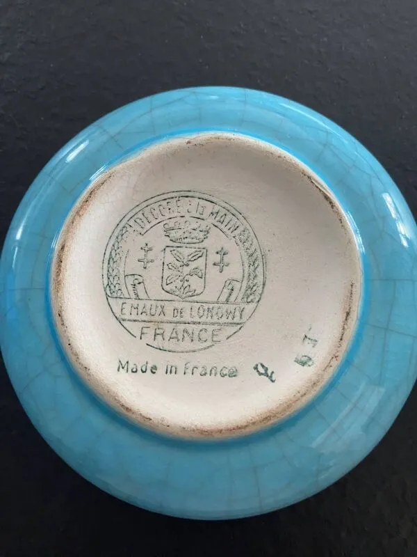 Illustration numéro 3 du produit Émaux de Longwy – Cendrier BNCI vintage en faïence émaillée – 13 cm