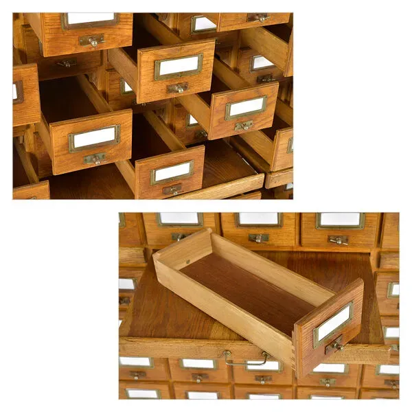 Illustration numéro 3 du produit Grand meuble d’apothicaire en bois à 96 tiroirs