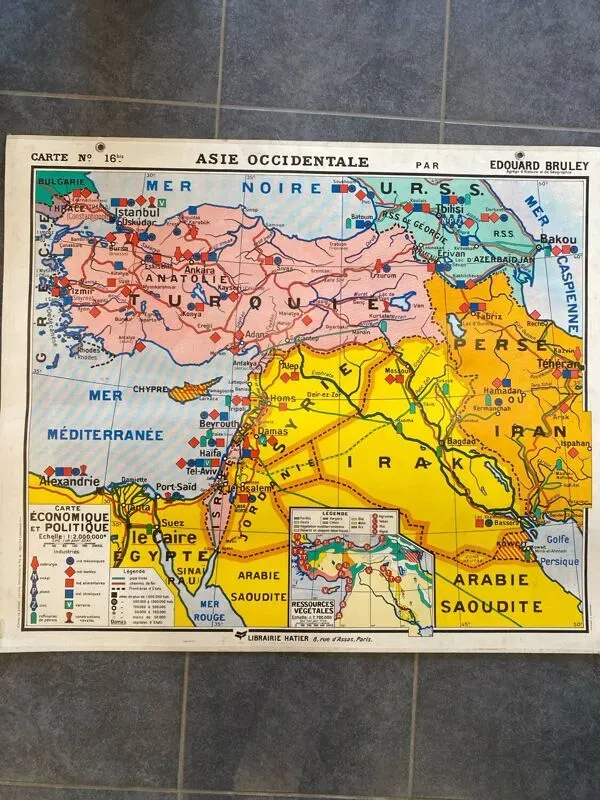 Illustration numéro 3 du produit Ancienne carte école Asie Occidentale (n 16 bis) - Edouard Bruley