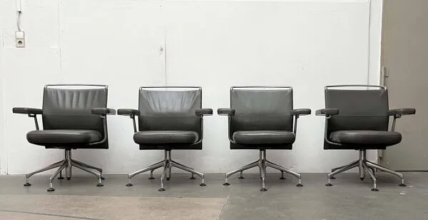 Illustration numéro 3 du produit Fauteuils pivotants modèle Postmoderne AC2 en cuir par Antonio Cittero pour Vitra, années 1990, lot de 4