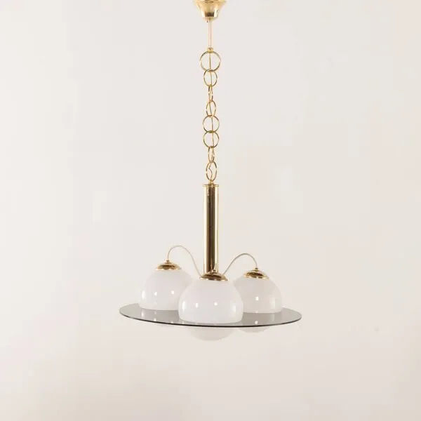 Illustration numéro 3 du produit Chandelier italien des années 50 dans le style de Romeo Rega, années 1970.