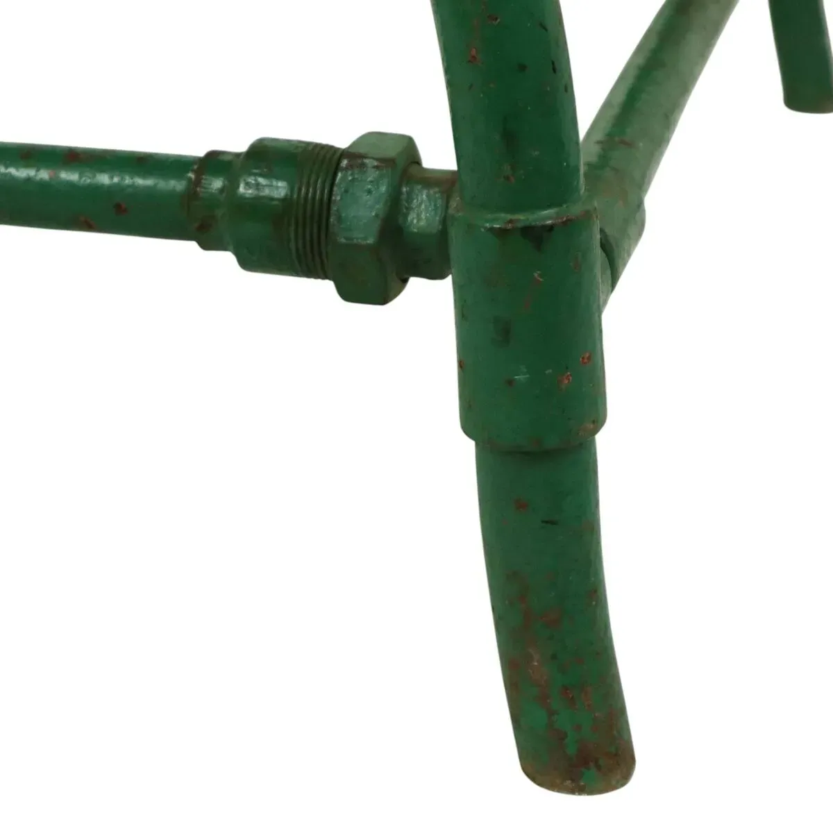 Illustration numéro 3 du produit Établi industriel vert unique en bois et métal, 160 cm