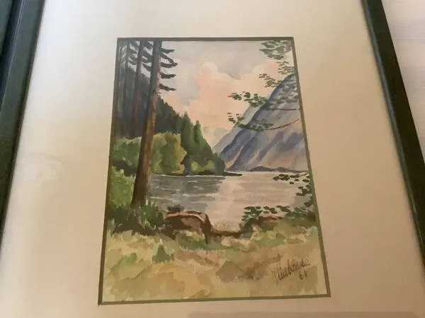 Illustration numéro 3 du produit Paire de cadres à l'aquarelle paysages de nature