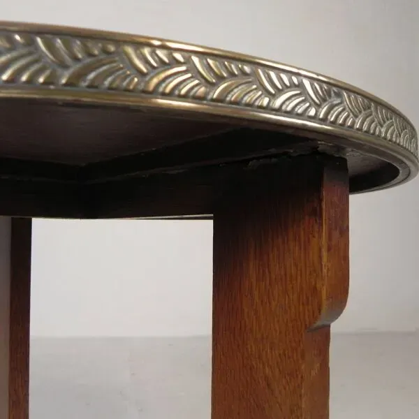 Illustration numéro 3 du produit Table Art Déco avec plateau en laiton, Amsterdam School, années 1930