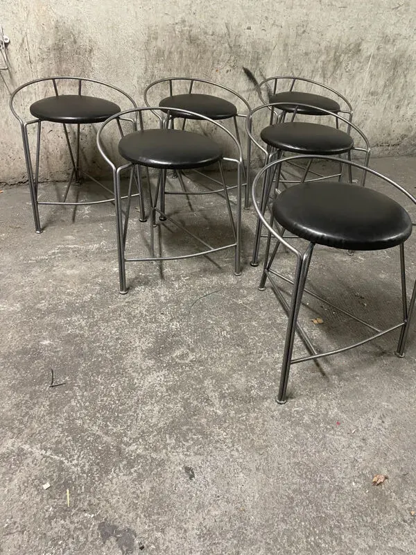 Illustration numéro 3 du produit 6 tabourets lune d’argent de pascal mourgue pour Fermob 1985