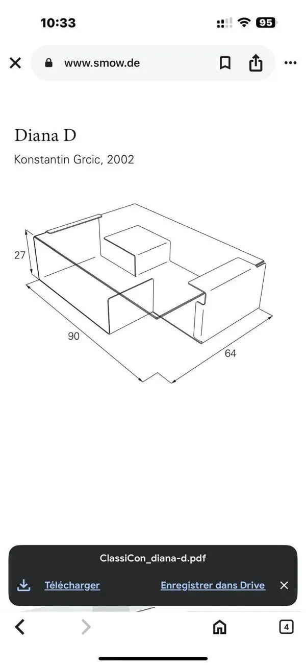 Illustration numéro 3 du produit Table basse Diana D de Konstantin Grcic, 2002