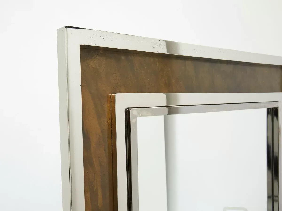 Illustration numéro 3 du produit Miroir chrome métal cuivré Industriel par Belgo Chrome 1970 130x130cm